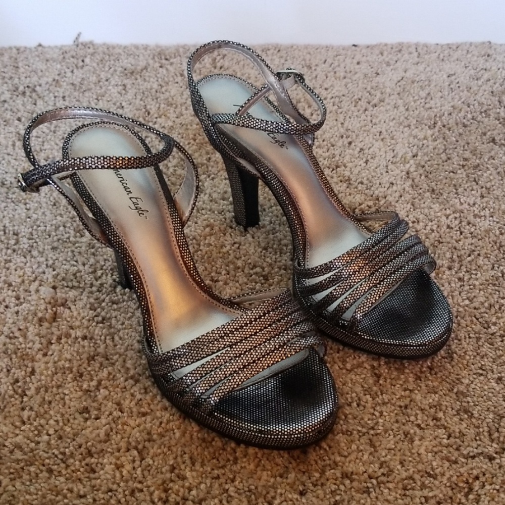 Black/silver heels